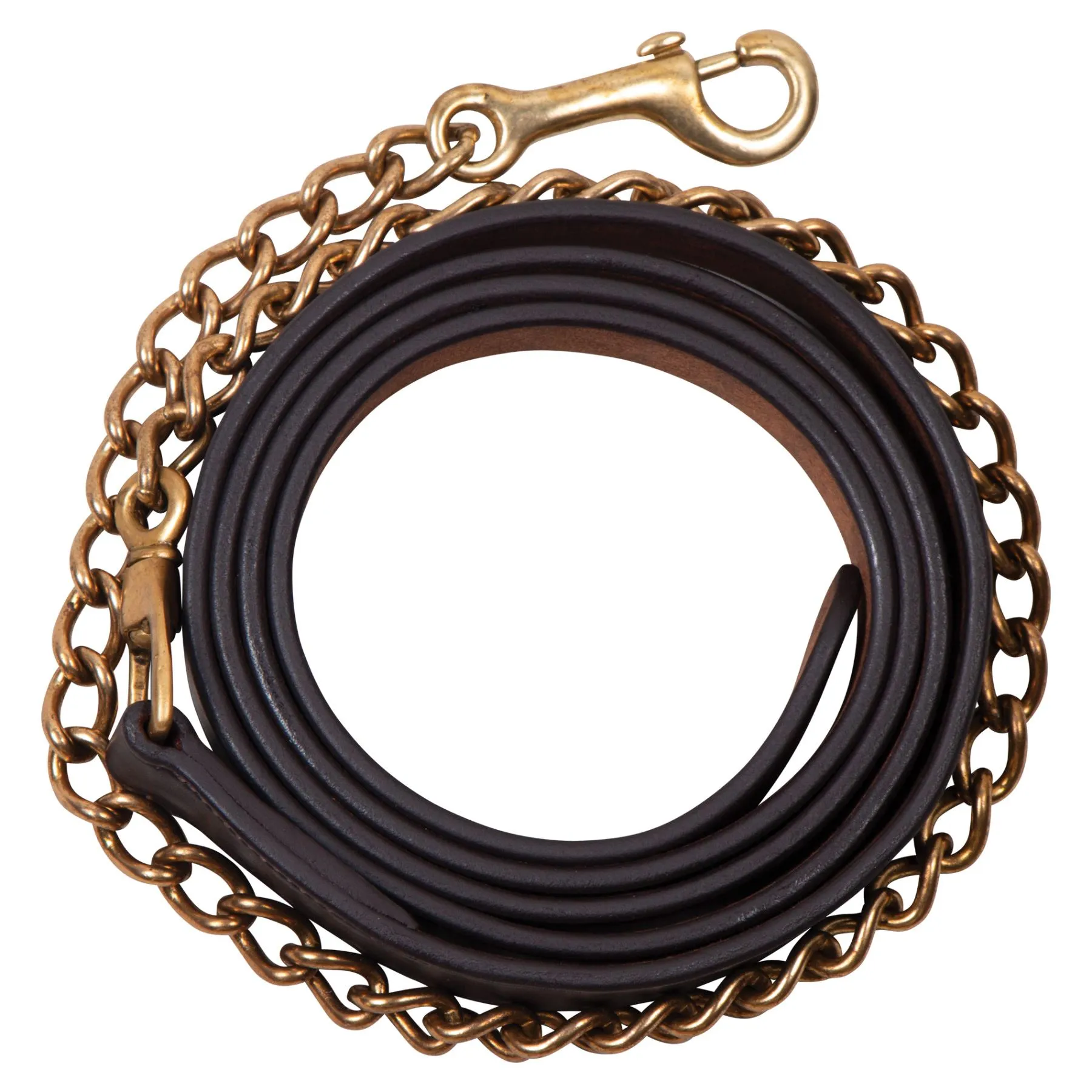 Billy Royal® 6' Leather Lead With Brass Chain 1 Billy Royal® 6' Leather Lead With Brass Chain