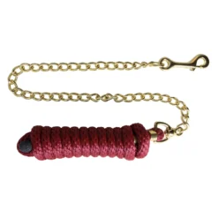 Dura-Tech® 8' Nylon Lead Rope With Chain -Weaver Leather Shop 12160 burgundy