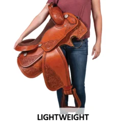 Double S Wyatt Tooled All Around Saddle -Weaver Leather Shop 41045 feature c overlay