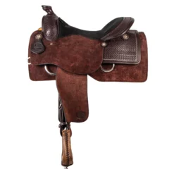 Billy Royal® Basketweave Tooled Roughout Saddle -Weaver Leather Shop 41599 chocolate