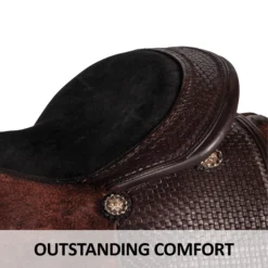 Billy Royal® Basketweave Tooled Roughout Saddle -Weaver Leather Shop 41599 feature b overlay