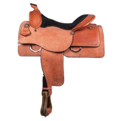Billy Royal® Basketweave Tooled Roughout Saddle -Weaver Leather Shop 41599 light