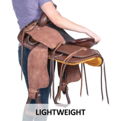 Dura-Tech® Roughout And Synthetic Western Trail Saddle -Weaver Leather Shop 42582 feature c overlay