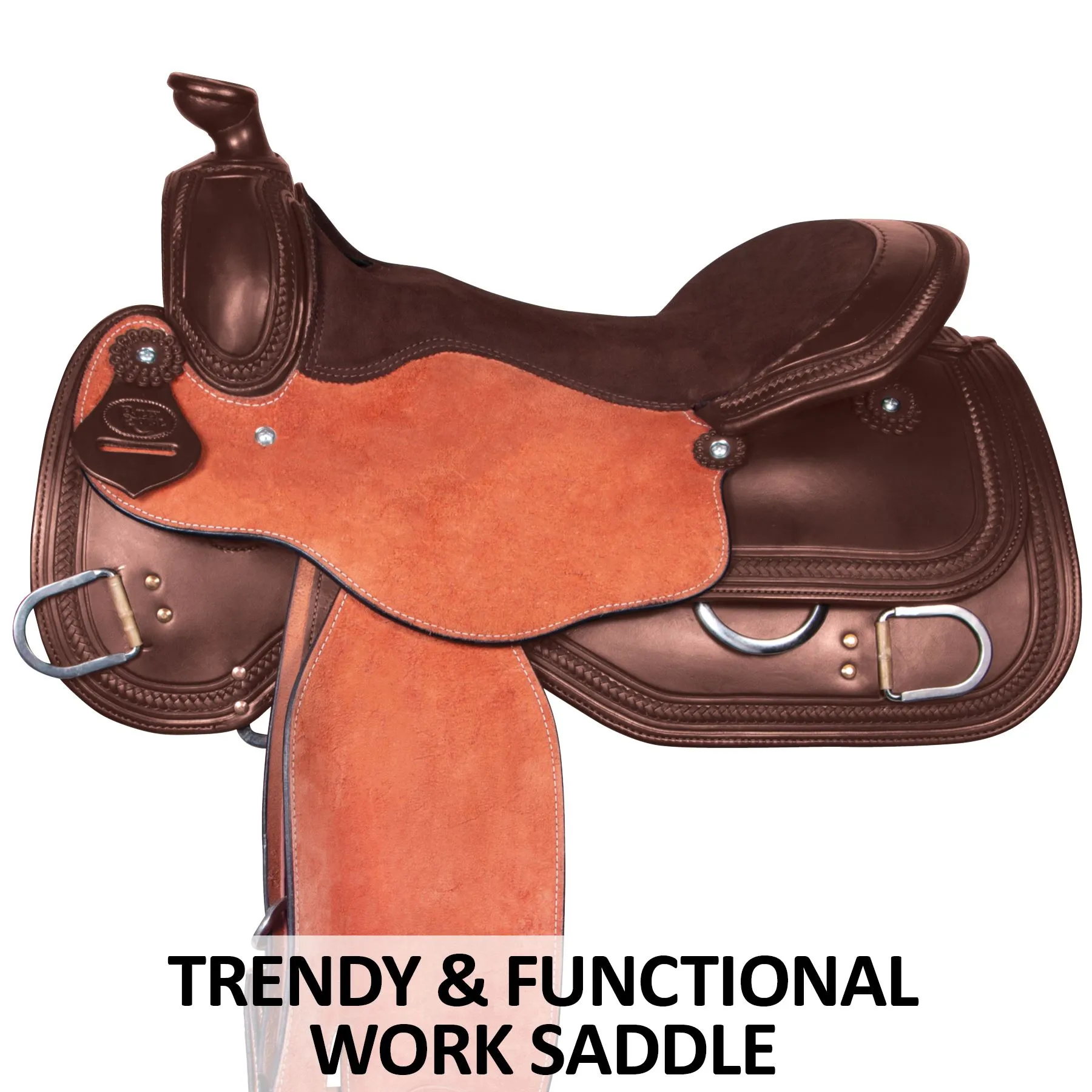 Billy Royal® Two-Tone Roughout Western Saddle 2 Billy Royal® Two-Tone Roughout Western Saddle - Image 2