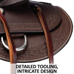 Double S Oiled Leather Trail Saddle -Weaver Leather Shop 43171 feature b overlay