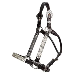 Billy Royal Blue Scallop Fitted Silver Halter For Horses