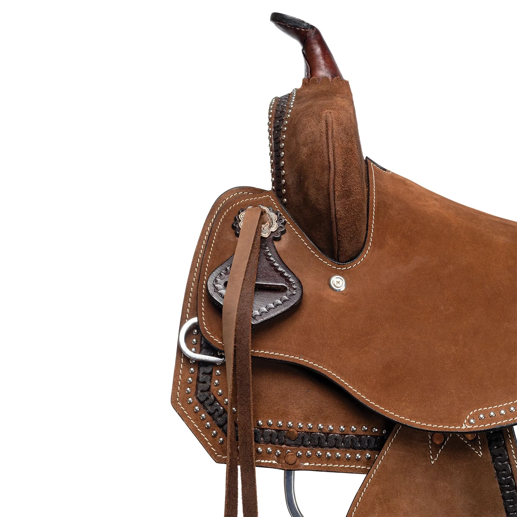 Double S Studded Roughout Barrel Saddle 3 Double S Studded Roughout Barrel Saddle - Image 3