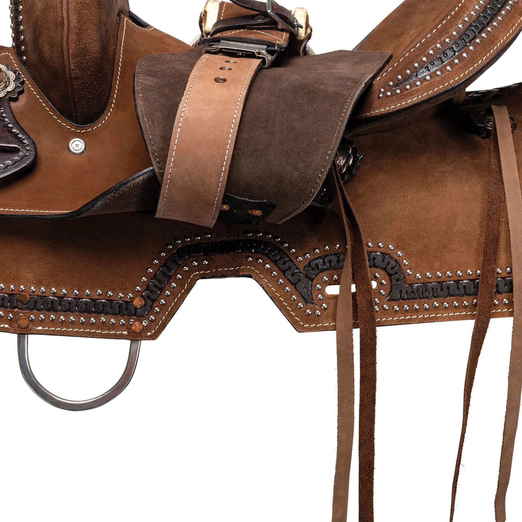 Double S Studded Roughout Barrel Saddle 4 Double S Studded Roughout Barrel Saddle - Image 4