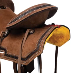 Double S Studded Roughout Barrel Saddle 18 Double S Studded Roughout Barrel Saddle -Weaver Leather Shop 43432 alt e