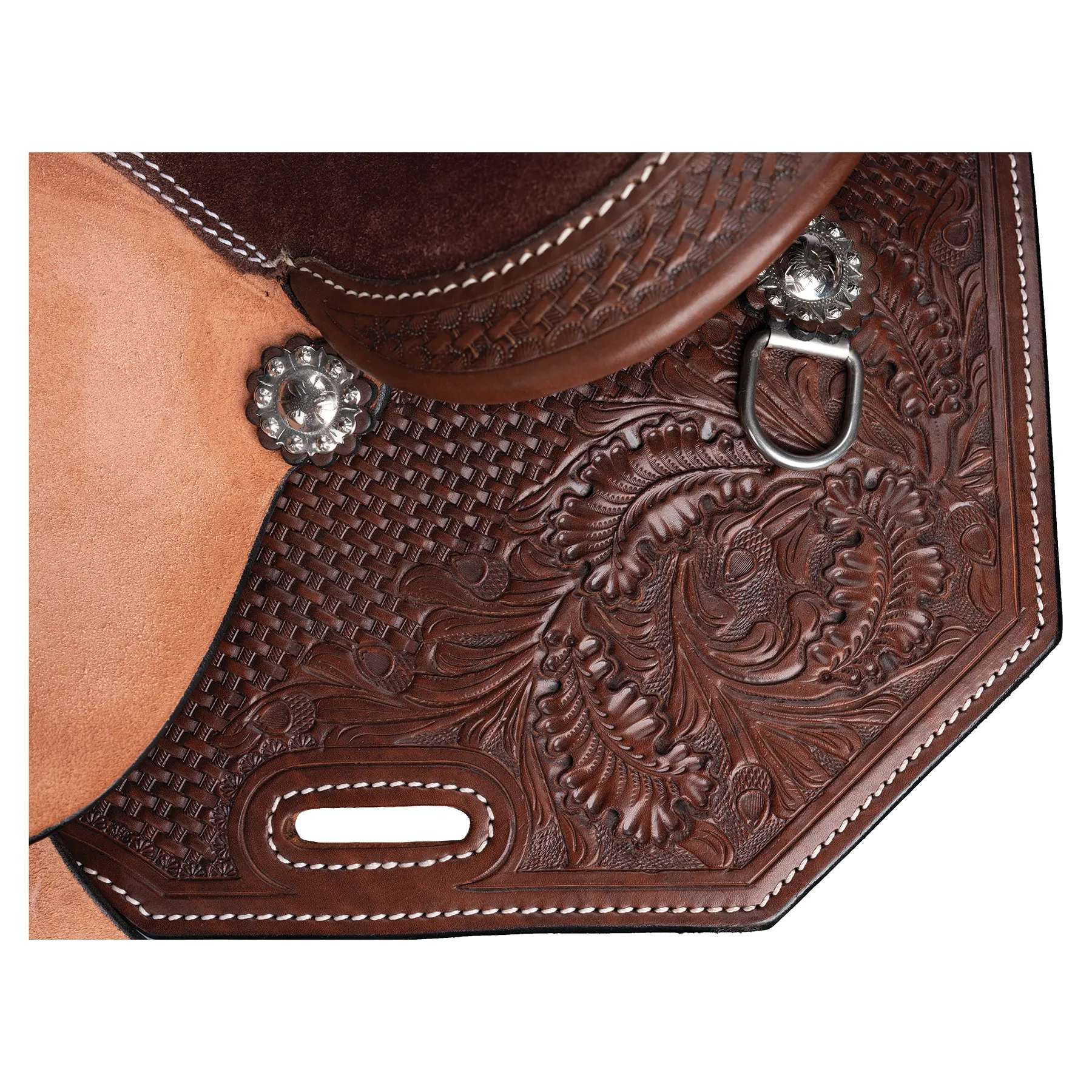 Double S Tooled Skirt Western Saddle 4 Double S Tooled Skirt Western Saddle - Image 4