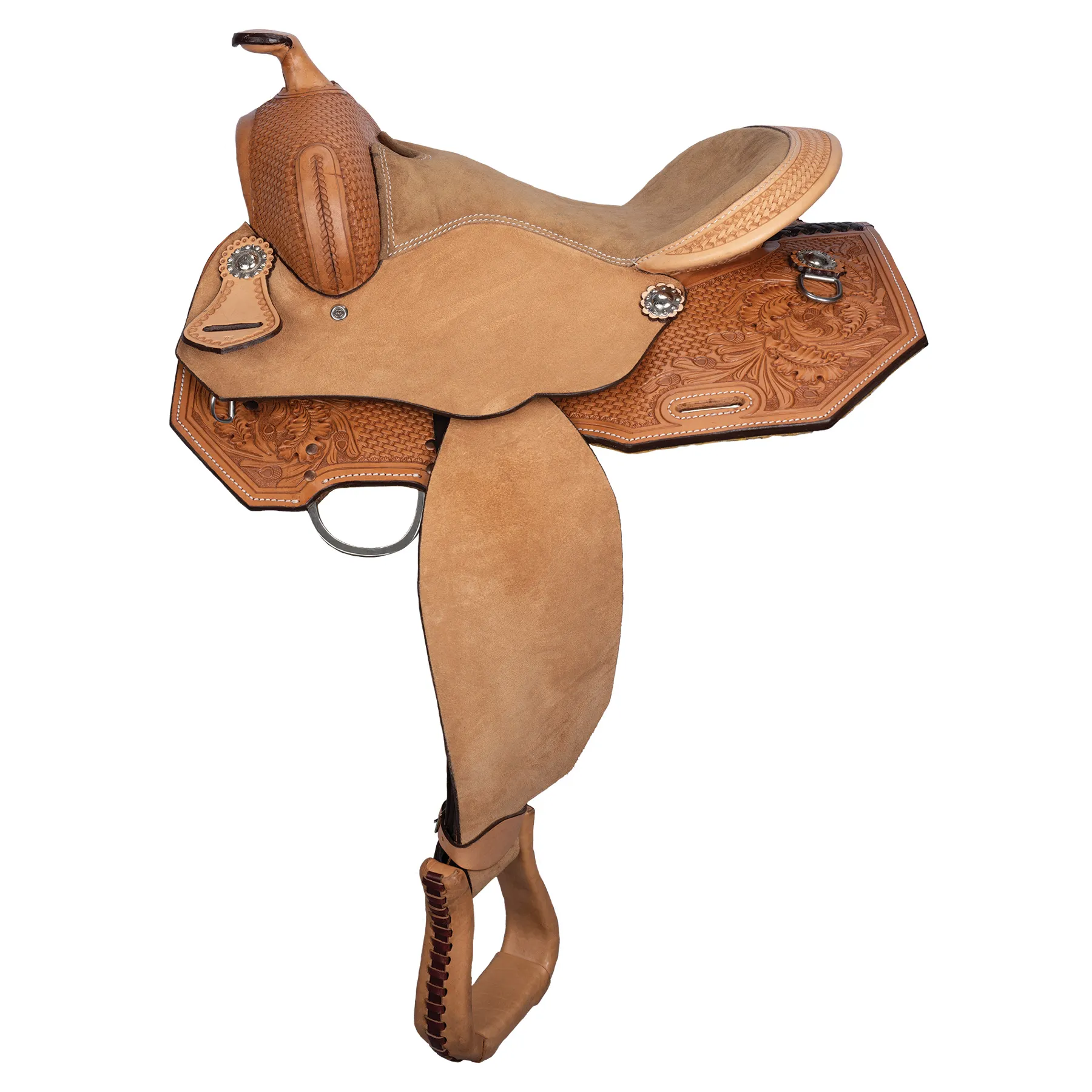 Double S Tooled Roughout Western Saddle 1 Double S Tooled Roughout Western Saddle