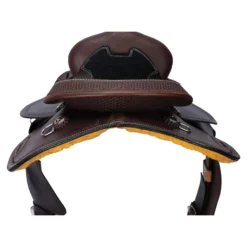 Double S Tooled Youth Western Saddle 9 Double S Tooled Youth Western Saddle -Weaver Leather Shop 45386 alt b