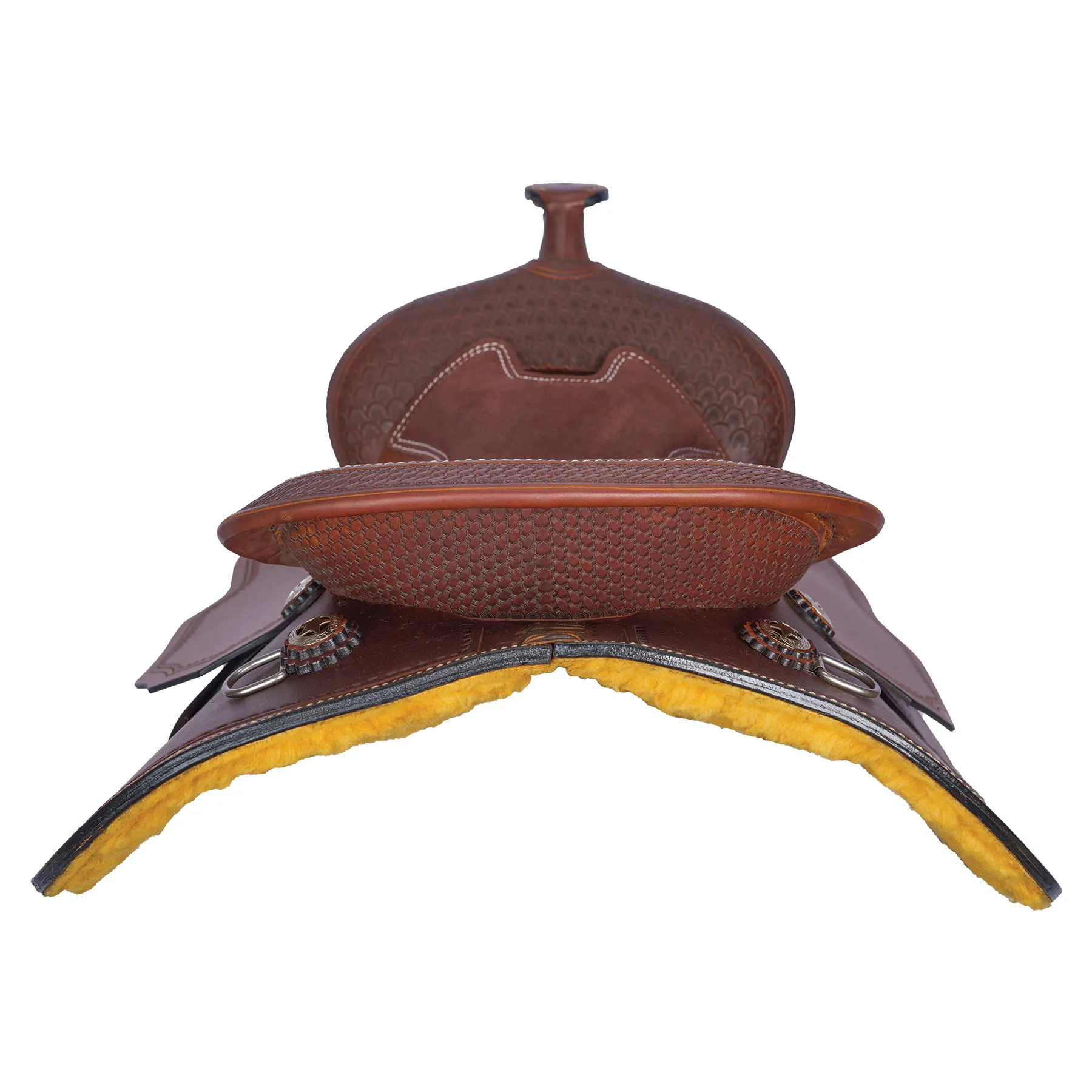 Double S Tooled Border Western Saddle 3 Double S Tooled Border Western Saddle - Image 3